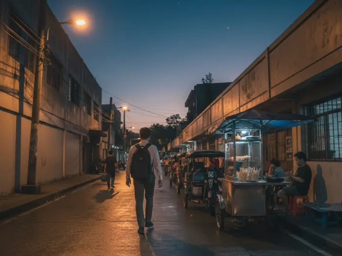 Filipino commuters waiting early at MRT platform as part of Manila commute tips.