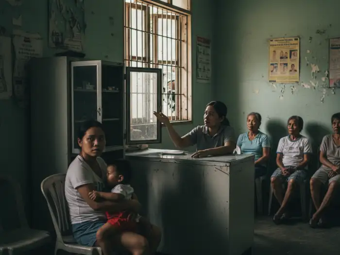 Family told medicines are unavailable at a barangay health center in the Philippines.