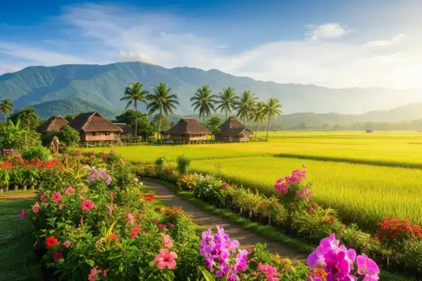 Vibrant flower gardens in bloom, symbolizing its title City of Flowers.