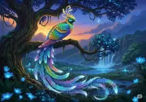 a colorful bird sitting on a tree branch