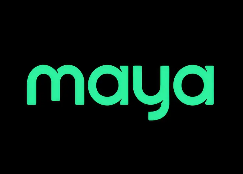Official Maya logo in green background.
