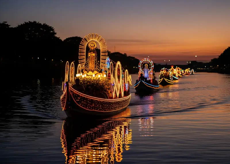 Fluvial procession of the Our Lady of Peñafrancia image on the Naga River.