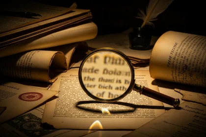 Old historical documents partially obscured, symbolizing hidden truths and cover-ups in Philippine history.