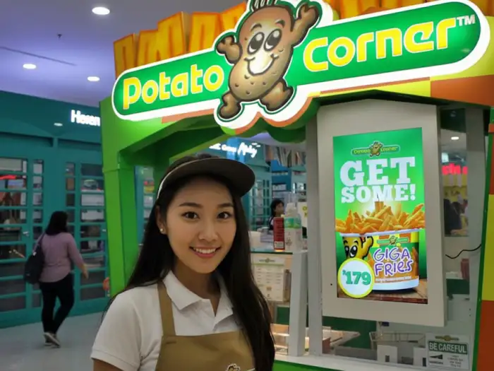 Potato Corner franchise booth in the Philippines serving flavored fries