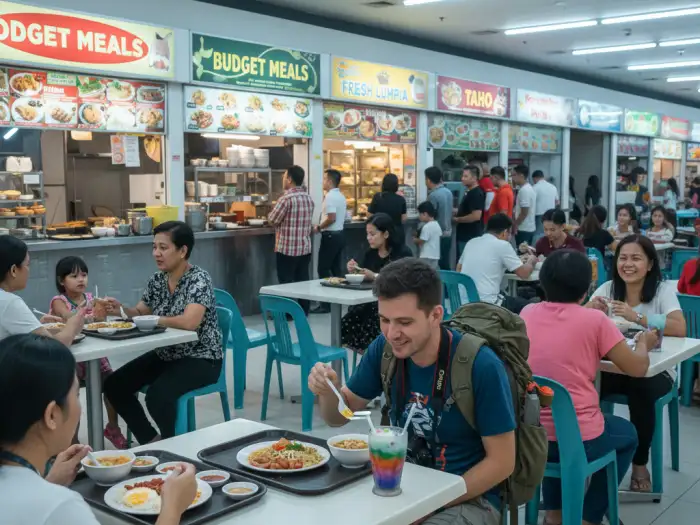 Robinsons Galleria food court near EDSA serving affordable meals for travelers and locals.