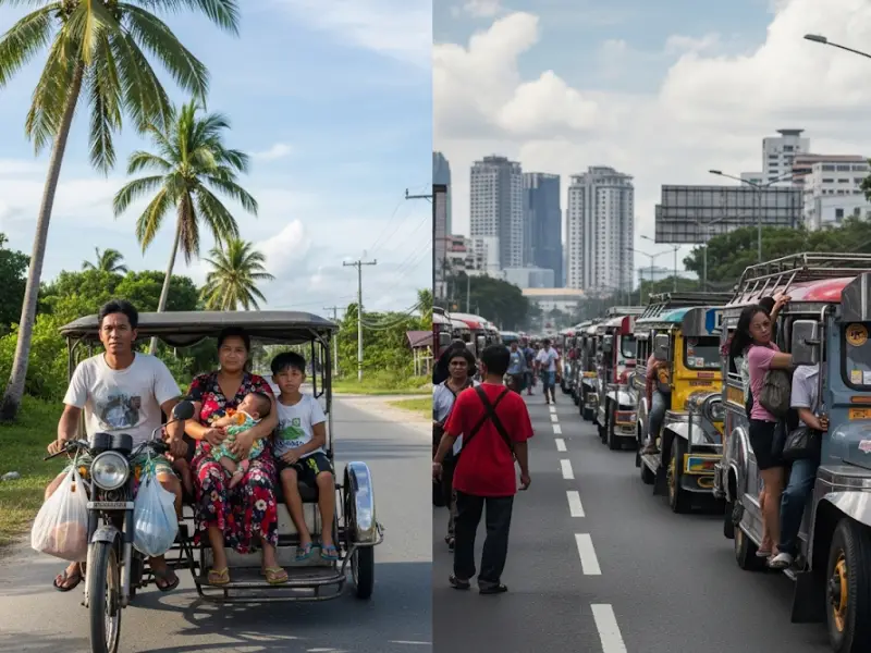 Tricycles in Bohol and jeepneys in Cebu highlighting travel styles.