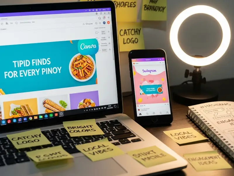 Canva design for Shopee branding with Filipino-inspired store elements.