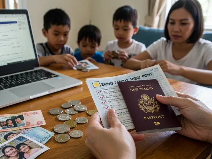 Filipino family preparing to bring spouse and children to NZ, reviewing visa rules.