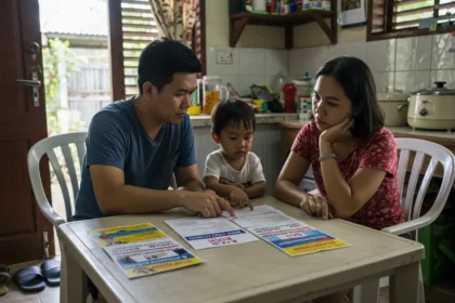 Filipino parents discussing education options Philippines between public, private, and homeschool.