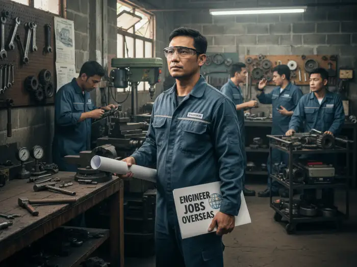 Filipino engineer preparing for engineer jobs abroad for Filipinos