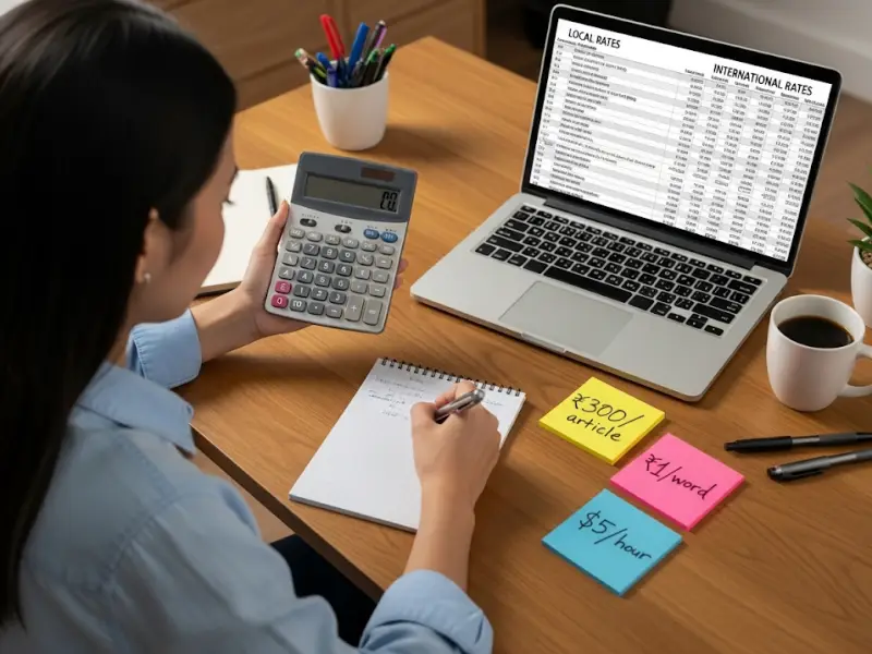 Filipino freelance writer calculating writing rates per word and per project.