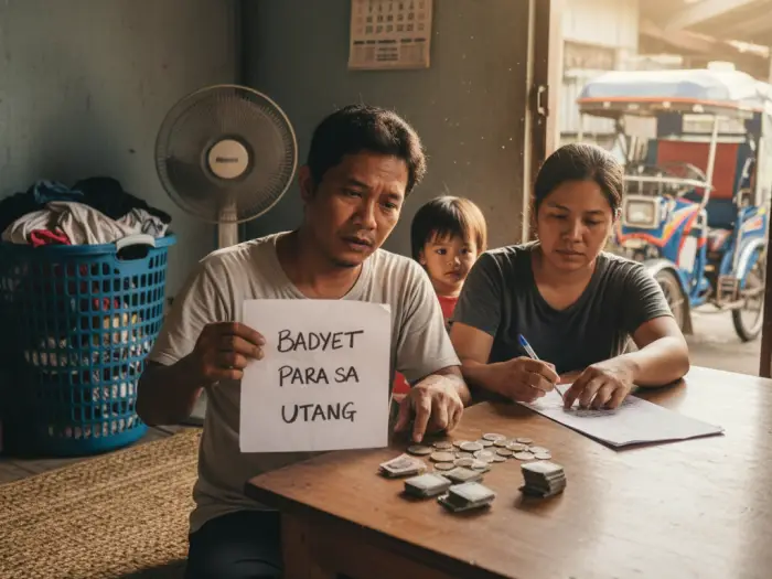 Filipino parents adjusting household budget to pay off debt Pinoy style.