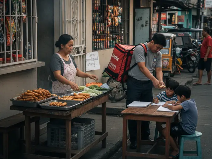 Filipino family earning extra through side hustles as ipon to pay utang.