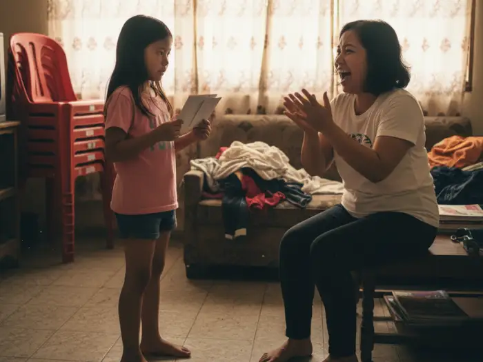 Filipino mother building daughter’s confidence against bullying Philippines.