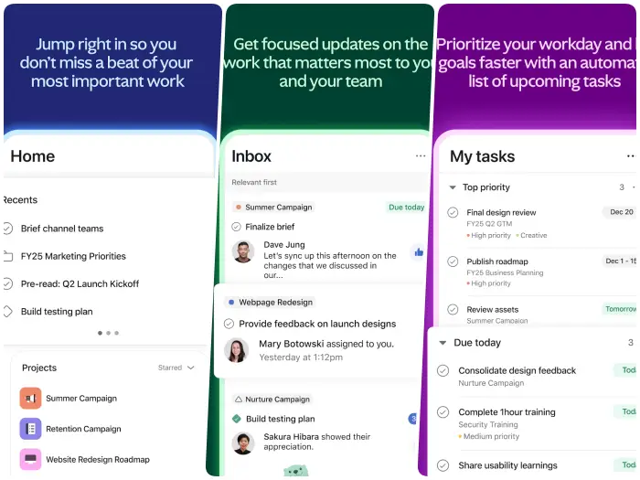 Asana app for Filipino freelancers to organize multiple projects and recurring tasks.