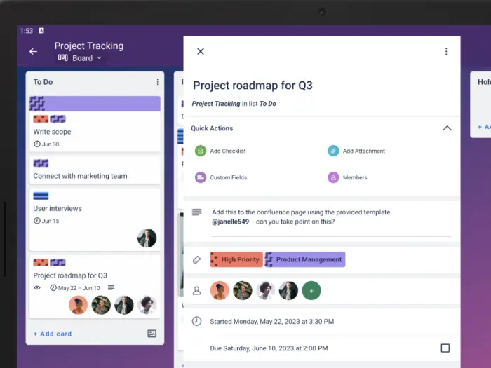 Trello app for Filipino freelancers used in project management and task tracking.