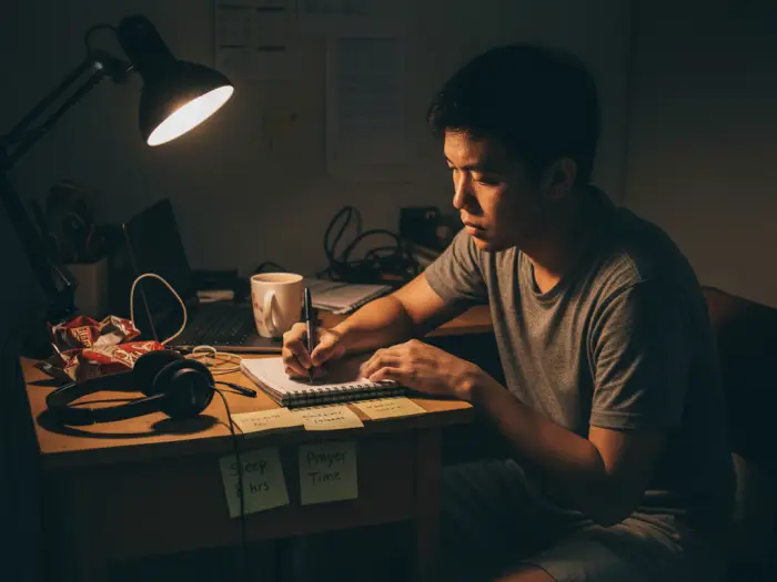 Filipino worker building a stress-resilient routine to avoid burnout.