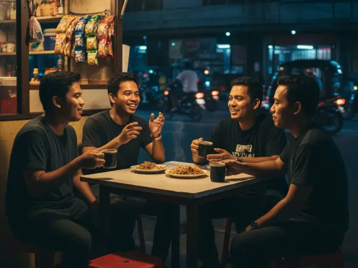 Filipinos doing pagpag by eating at a carinderia after attending a wake.