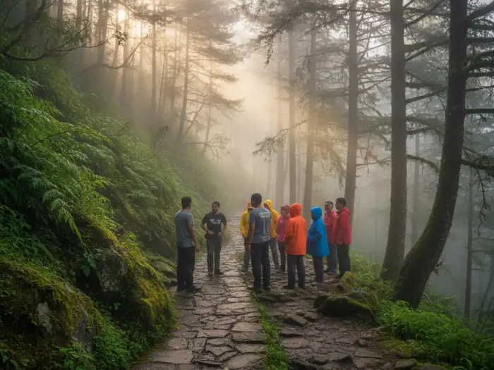 sagada cave connection weather trail Morning mist along the forest trail leading to Lumiang Cave in Sagada.