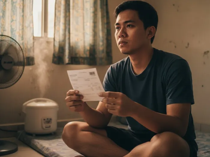 Filipino worker calculating how much he needs for a proper emergency fund.