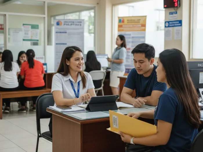 Pag-IBIG loan officer explaining how Pag-IBIG housing loans work to Filipino first-time buyers.