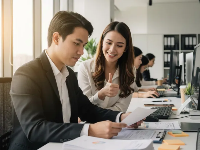 Filipino reviewing financial documents to increase Pag-IBIG loan approval chances.
