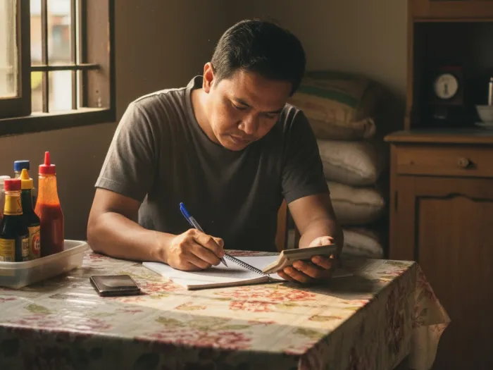 business registration costs budget philippines Filipino calculating DTI, BIR, and LGU permit costs for business registration in the Philippines.