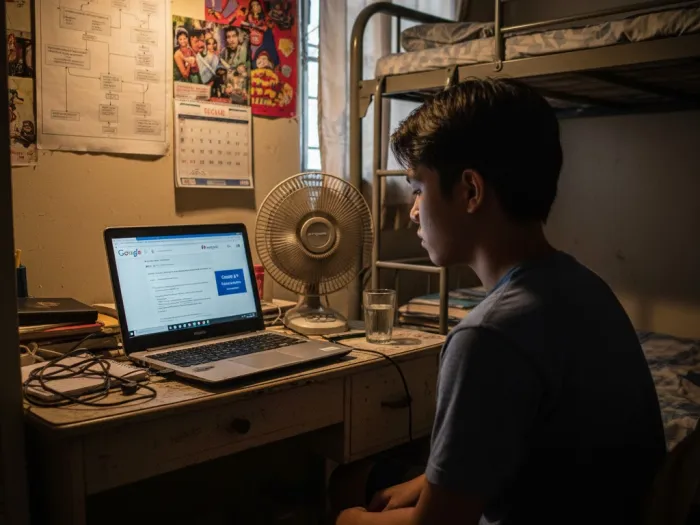 Filipino beginner studying Google IT Support and CompTIA A+ certifications at home.